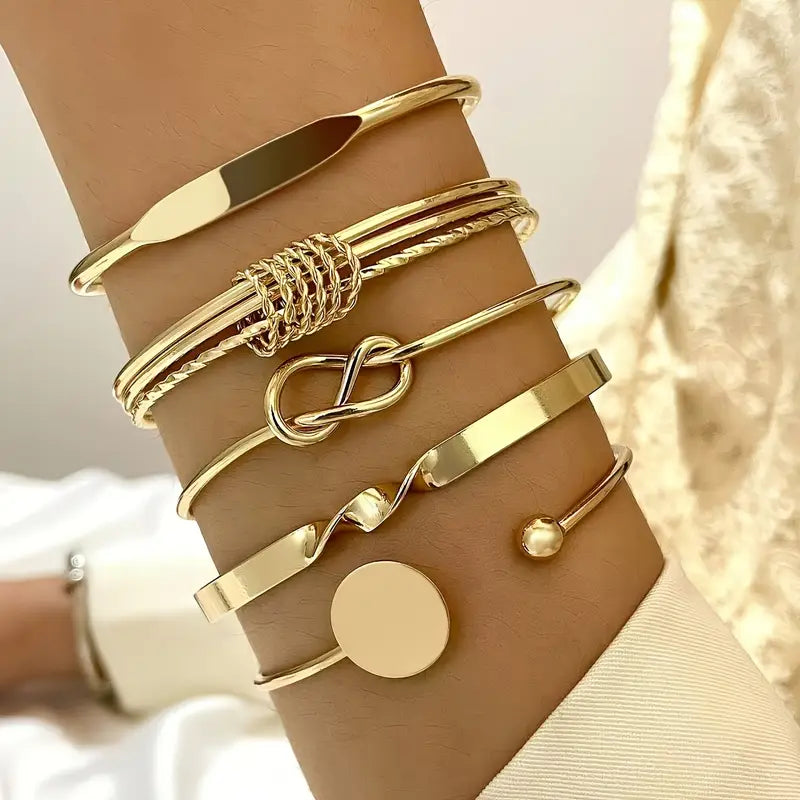 Set de Pulseras Elegancia con Nudos | Oro
