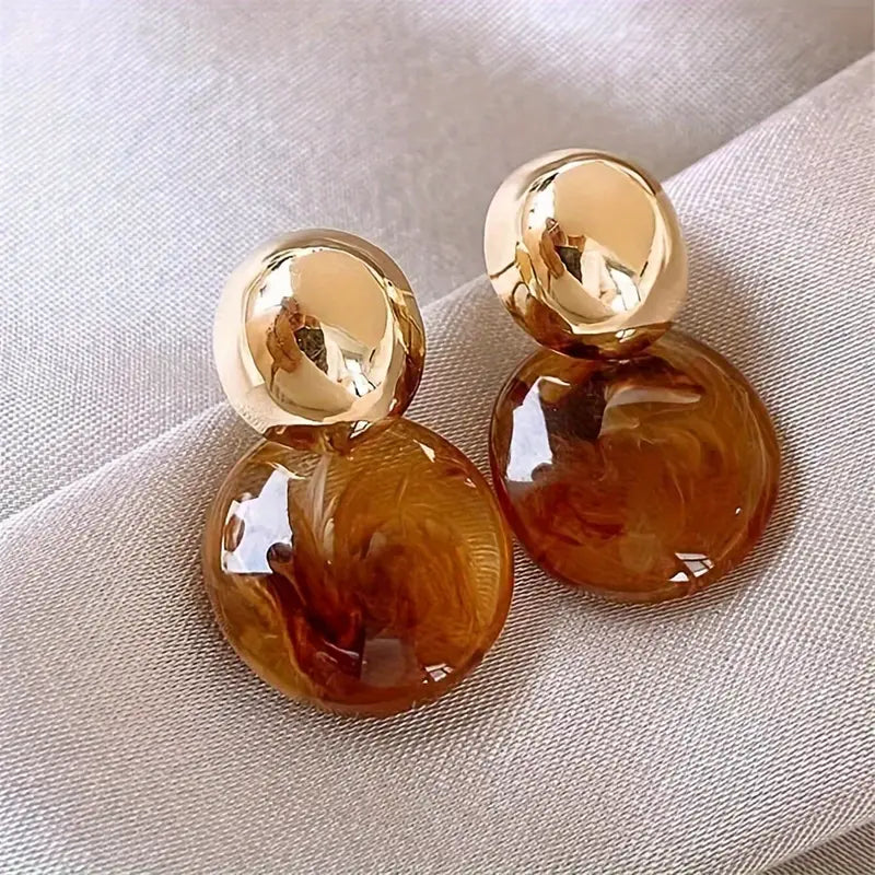Pendientes Colgantes Aurélie Amber | Oro