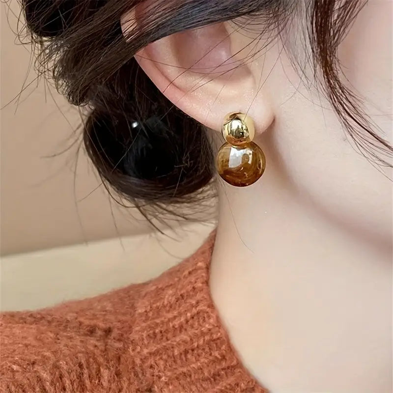 Pendientes Colgantes Aurélie Amber | Oro