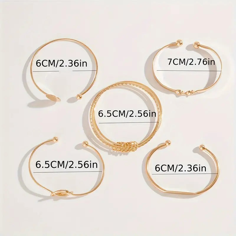 Set de Pulseras Elegancia con Nudos | Oro