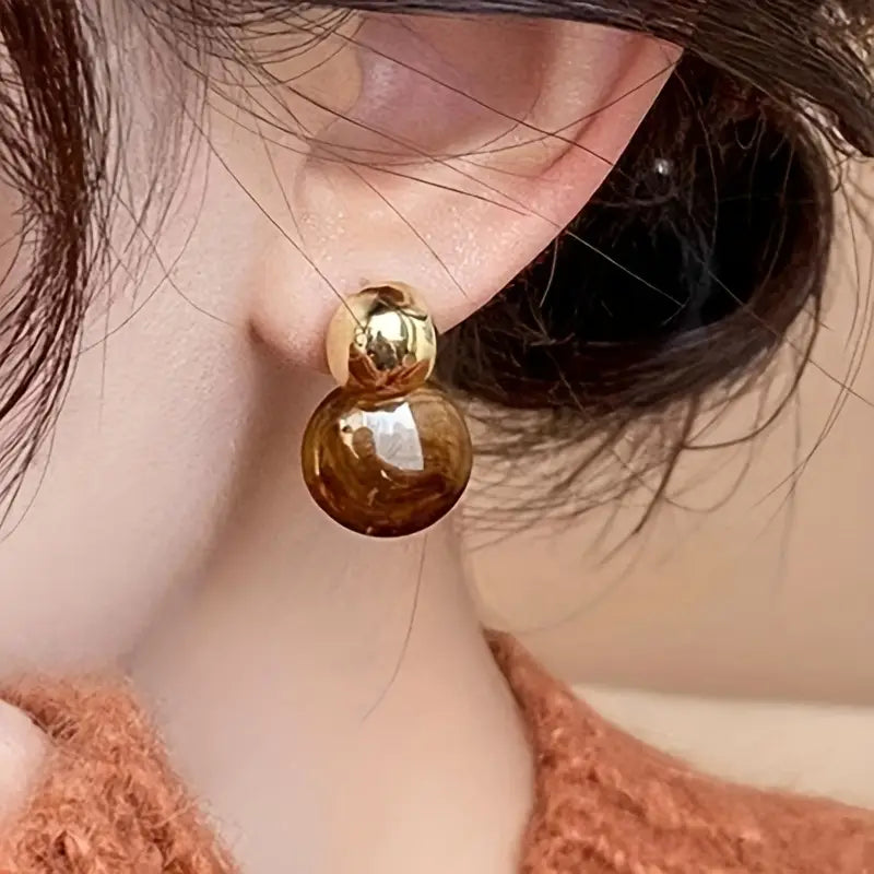 Pendientes Colgantes Aurélie Amber | Oro